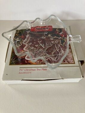 Celebrations Crystal Clear Christmas Tree Plate 7.5"